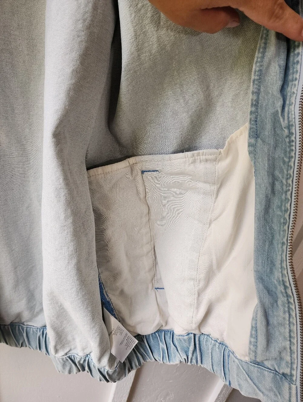 Urban Outfitters Denim Harrington Jacket Light Wash Size Medium